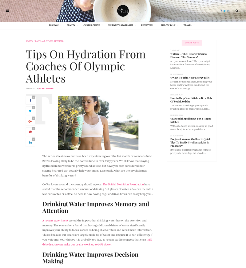Tips on hydration